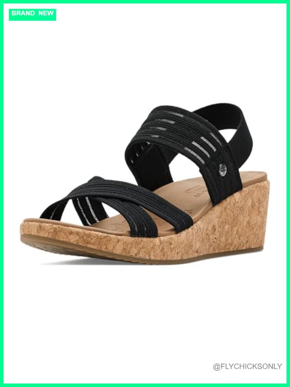 Skechers Arch Fit Beverlee 2.0 Wedge Strappy Sandals Vegan Cork